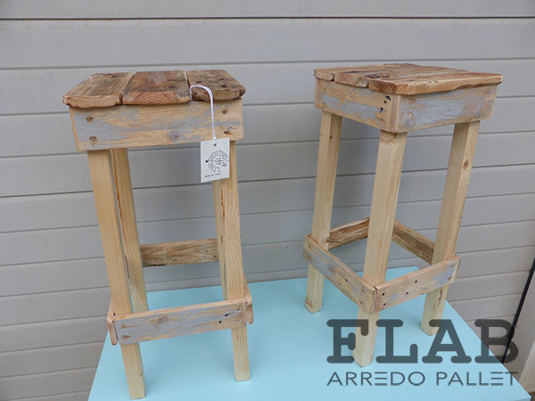 40 Sgabelli Alti In Pallet 75 Flab Arredo Pallet